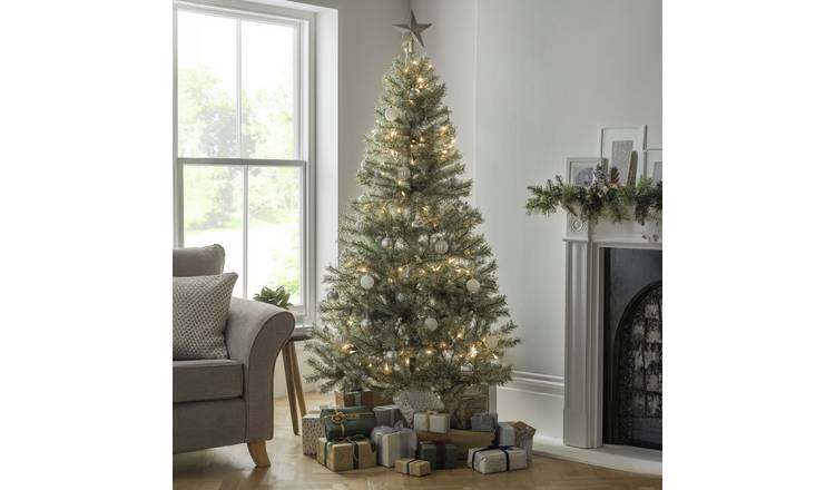 Habitat 6ft Snowy Mixed Frost With Berries Christmas Tree