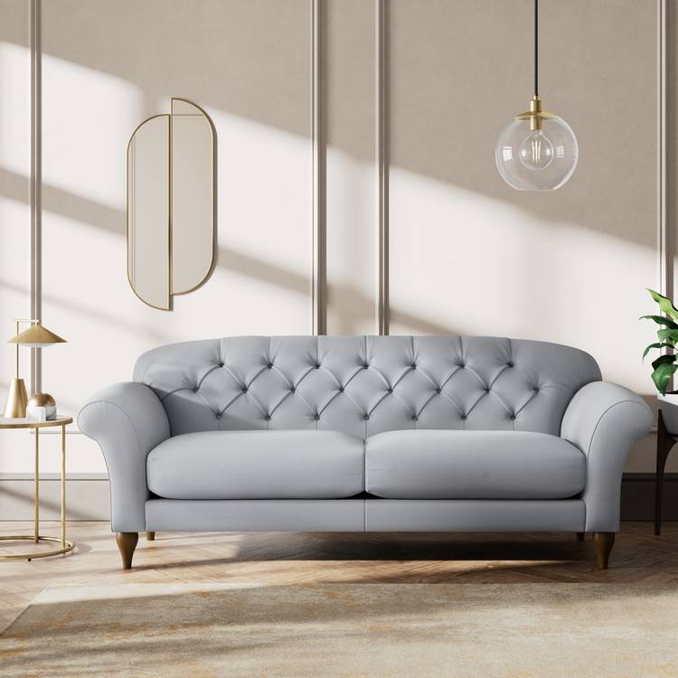 Habitat Brooker Fabric 4 Seater Sofa - Grey - Dark Leg 0