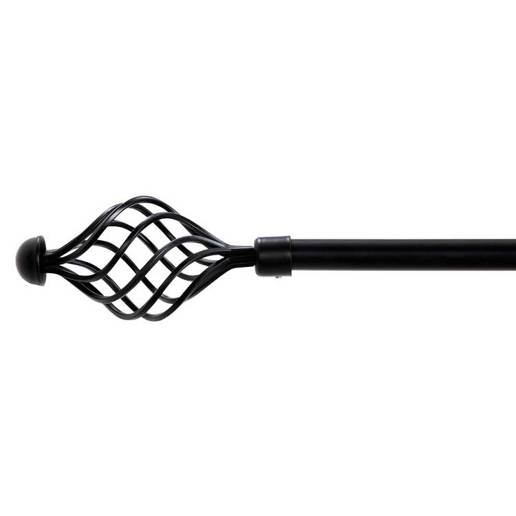 Argos Home Black Extendable Curtain Pole - 120cm - 210cm 0