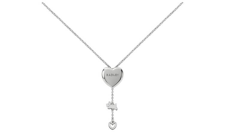 Radley Silver Plated Heart Lariat Necklace