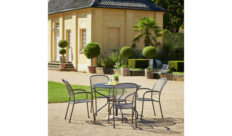 Pacific Carlo 4 Seater Metal Patio Set - Grey