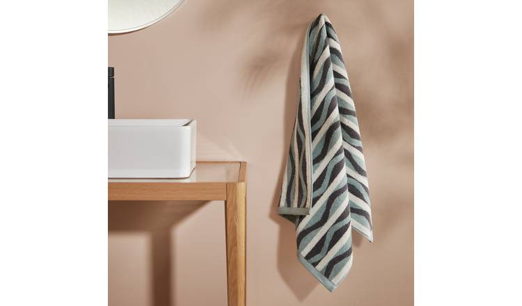 Habitat Retro Wave Geo Hand Towel - Multicoloured