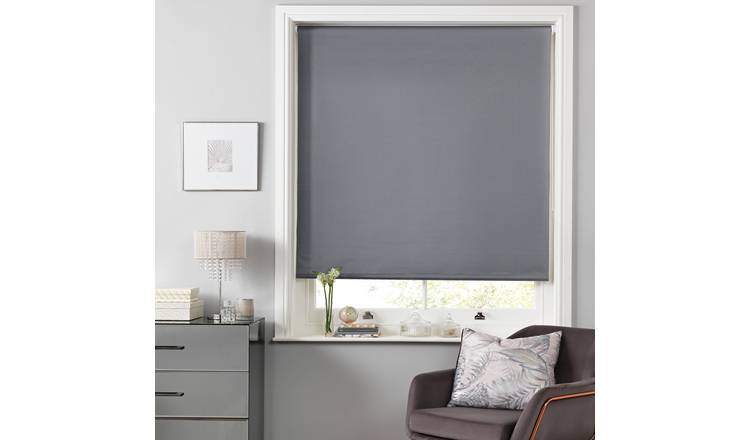 Argos Home Shimmer Blackout Roller Blind - 4ft - Grey