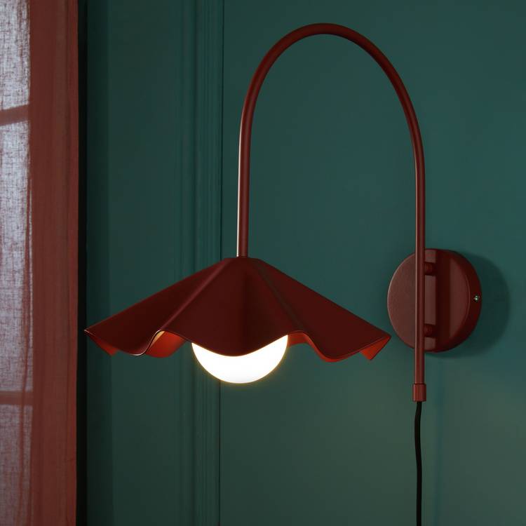 Habitat Yuno Pleat Arch Metal Wall Light - Red 0