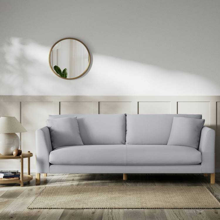 Habitat Aston Fabric 4 Seater Sofa - Grey - Ash Leg 0
