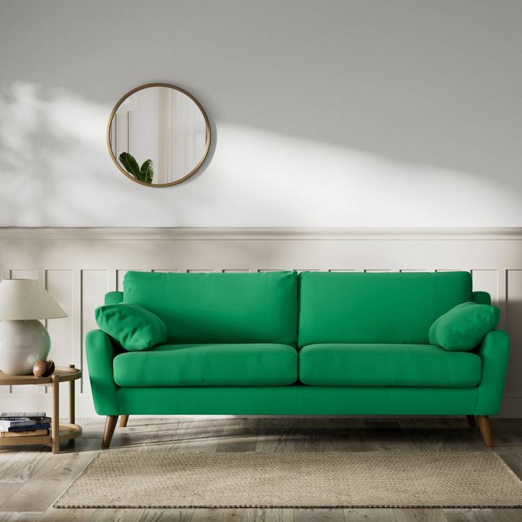 Habitat Lomond Fabric 4 Seater Sofa - Green - Dark Leg 0