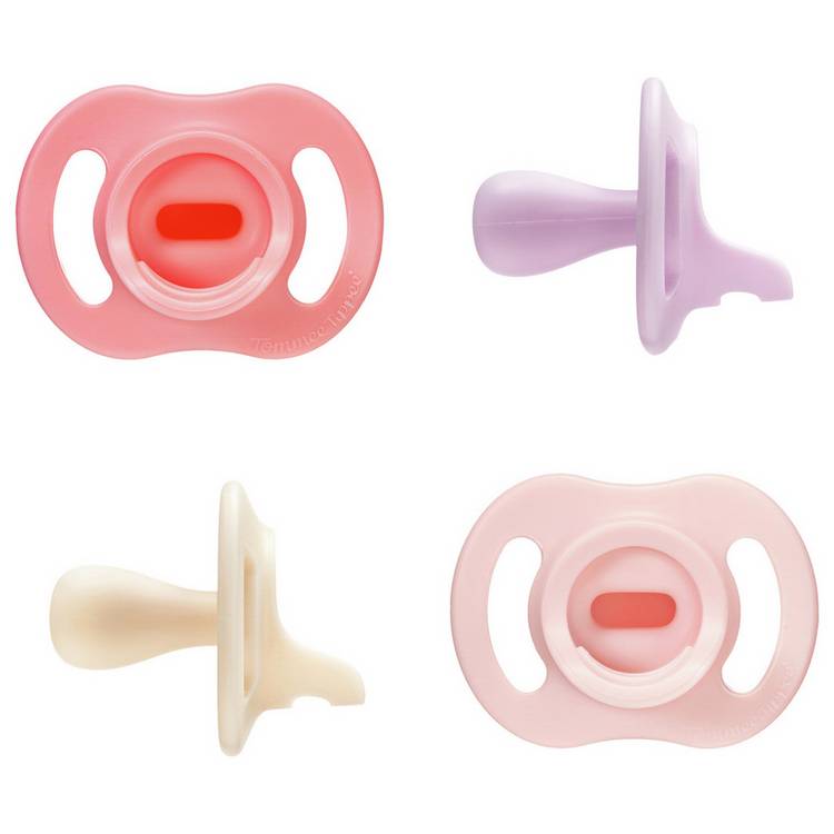 Tommee Tippee Ultra-light Stay-Put Dummies 0-6m 4 Pack Pinks 0