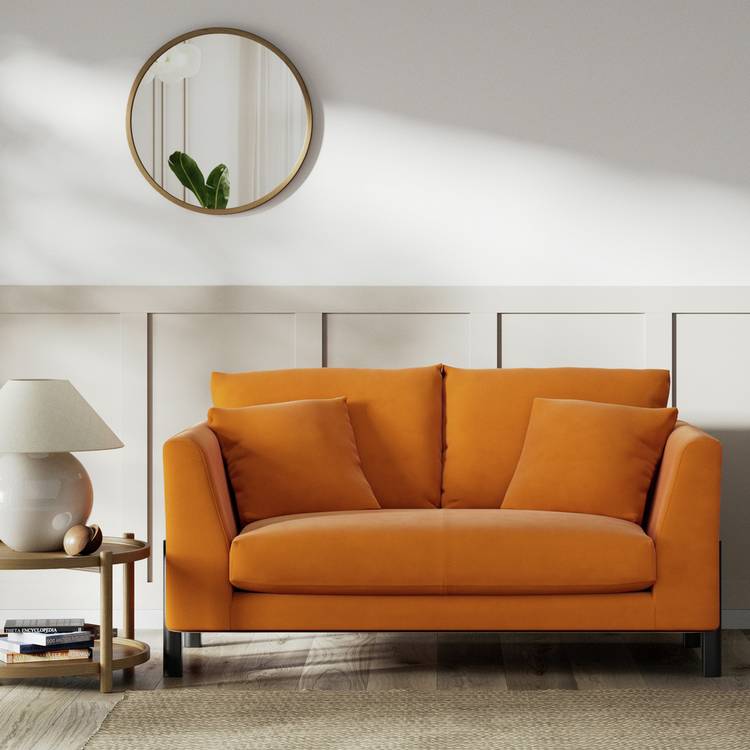 Habitat Aston Fabric 2 Seater Sofa - Orange - Black Leg 0