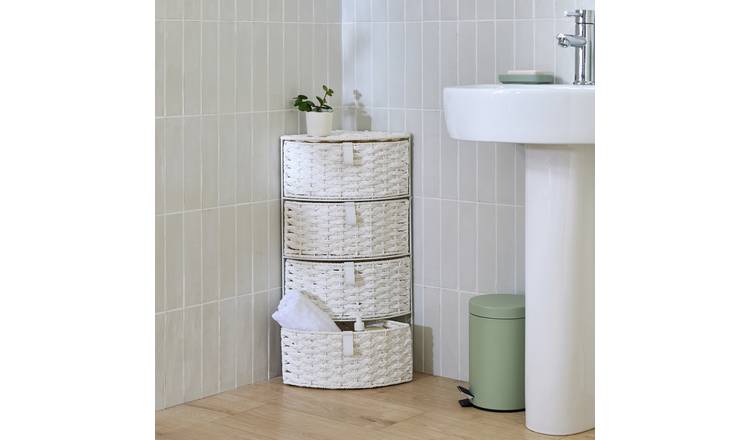 Argos Home 4 Drawer Bathroom Storage Corner Unit - White