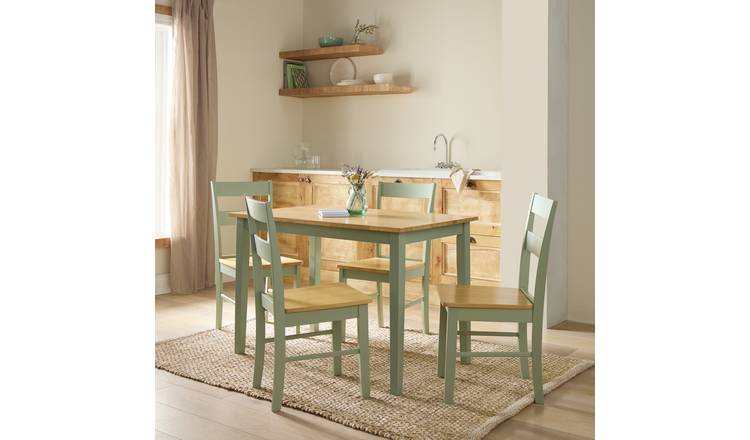 Argos Home Chicago Sage Green Dining Table & 4 Chairs