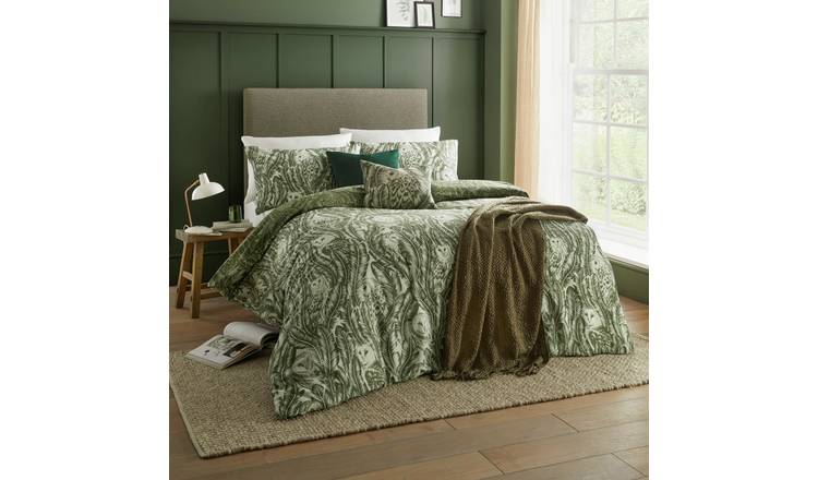 Wylder Albus Green and White Bedding Set - Double