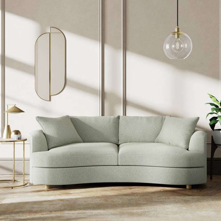 Habitat Sacha Fabric 3 Seater Sofa - Sage Green - Ash Leg 0
