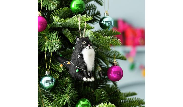 Habitat Felt Cat Christmas Tree Decoration