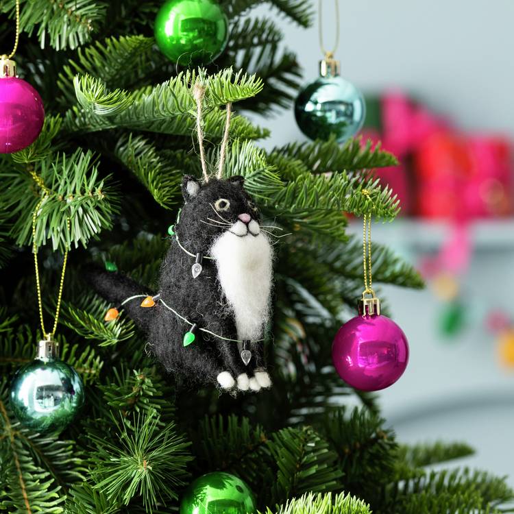 Habitat Felt Cat Christmas Tree Decoration 0