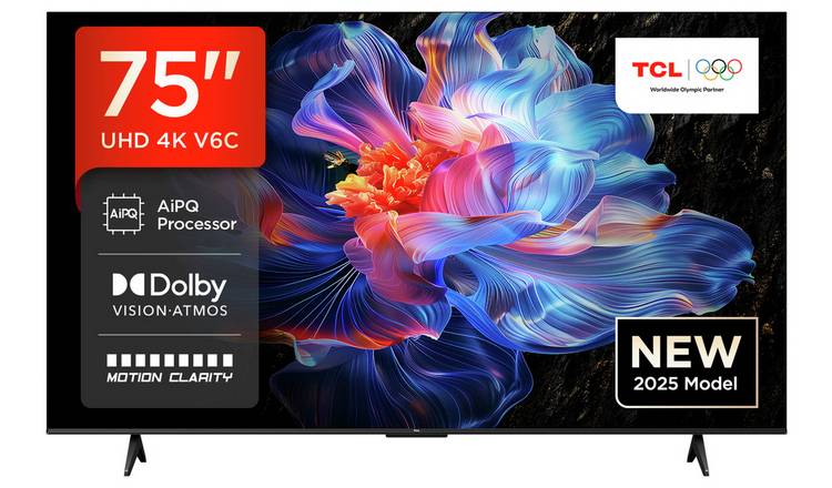 TCL 75 Inch 75V6C-UK Smart 4K UHD HDR LED TV