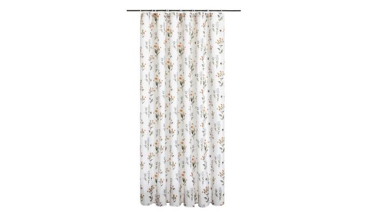 Argos Home Bee Print Shower Curtain - White