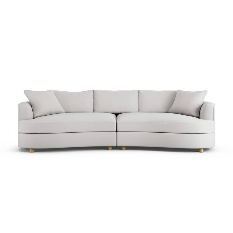Habitat Sacha Fabric 4 Seater Sofa - Natural - Ash Leg 0
