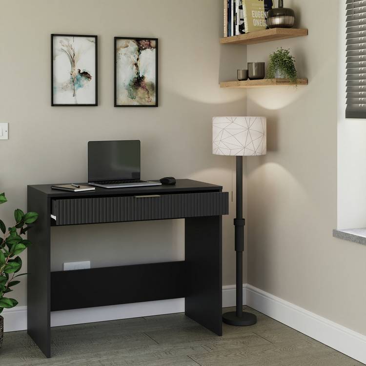 GFW Rankin 1 Drawer Desk - Black 0