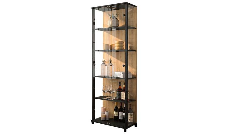 Argos Home Optima 2 Door Display Cabinet with Light - Oak