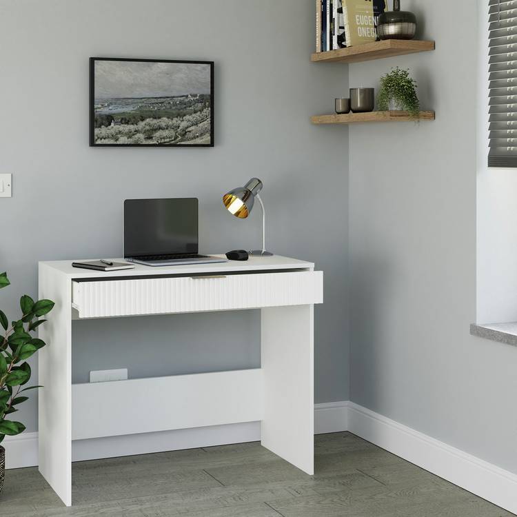 GFW Rankin 1 Drawer Desk - White 0