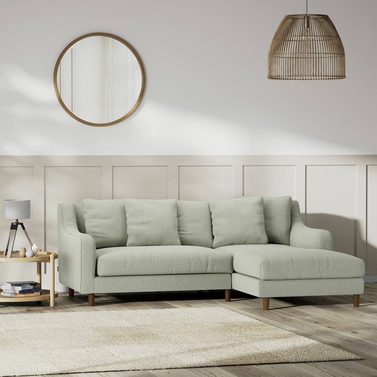 Habitat Swift Right Hand Corner Sofa - Sage Green - Dark Leg 0