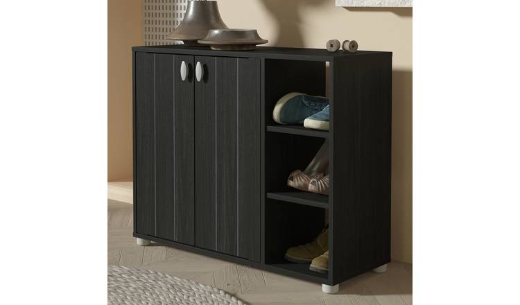 GFW Bideford 2 Door Shoe Storage Cabinet - Black