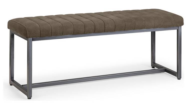 Julian Bowen Brooklyn Suede Effect Dining Bench - Charcoal