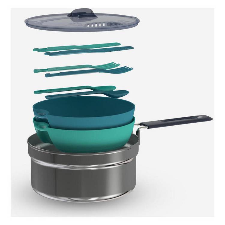 Decathlon Stainless Steel Camping Cook Set - 1.6L 0