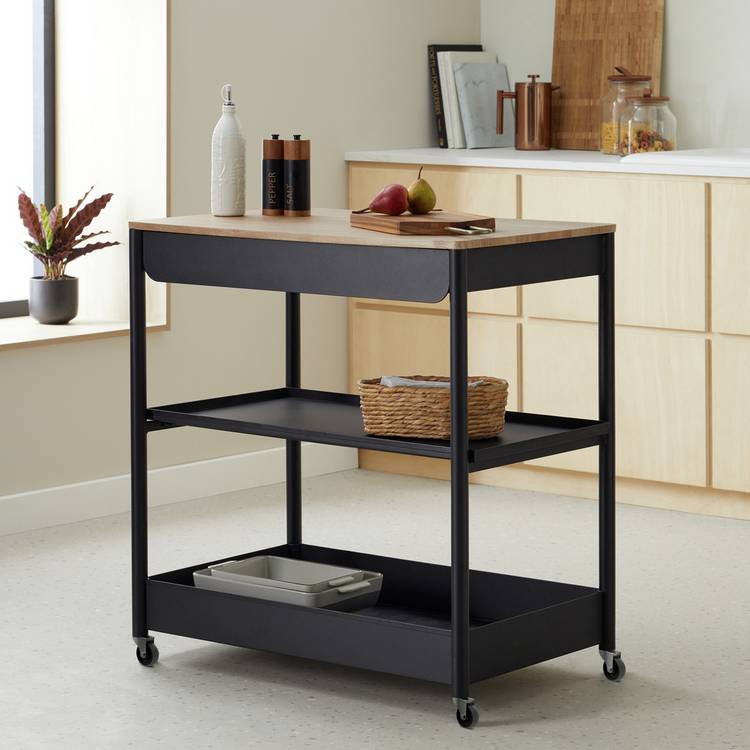 Habitat Kaylo Metal Kitchen Trolley - Black 0