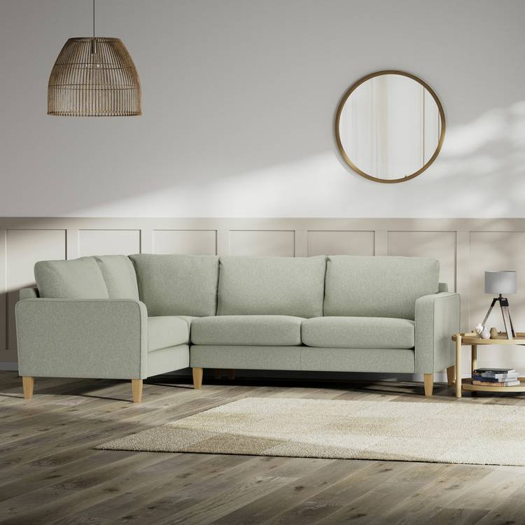Habitat Flint Fabric Left Hand Corner Sofa - Sage Green 0