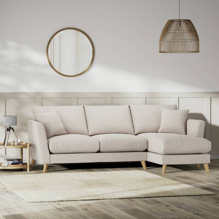 Habitat Lomond Right Hand Corner Sofa - Natural - Ash Leg 0