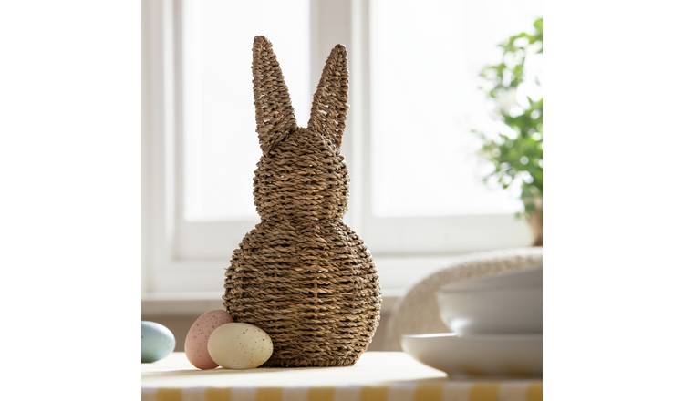 Home Wicker Bunny Easter Decoration