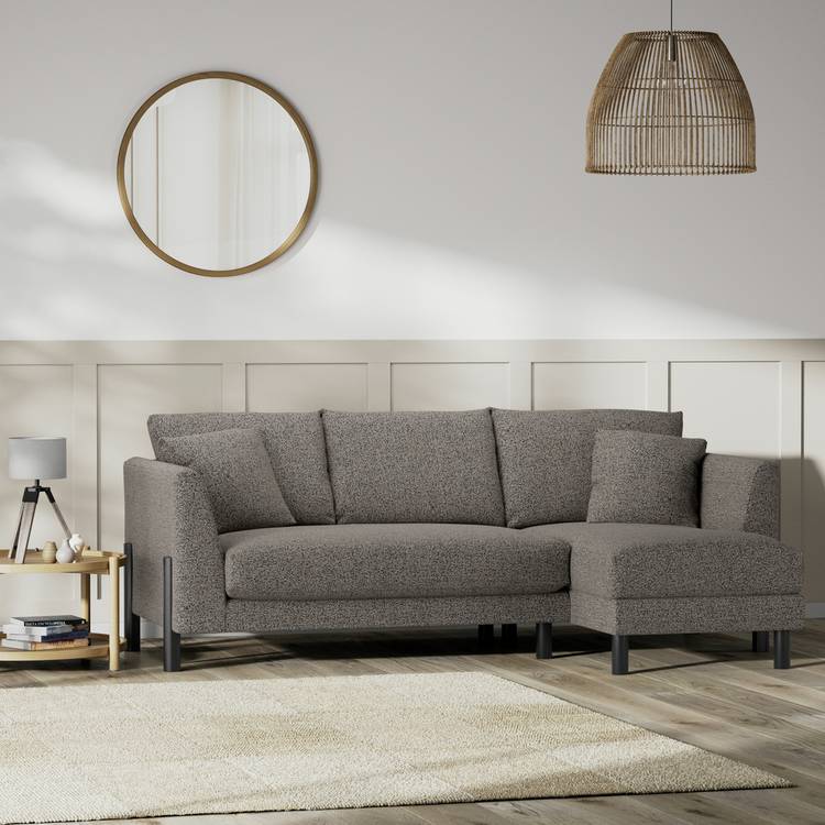 Habitat Aston Right Hand Corner Sofa - Charcoal - Black Leg 0