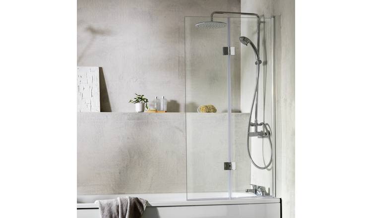 Argos Home 5mm Hinged Bath Screen - Chrome