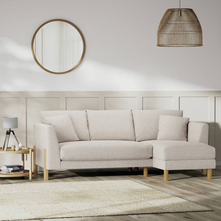 Habitat Aston Right Hand Corner Sofa - Natural - Ash Leg 0