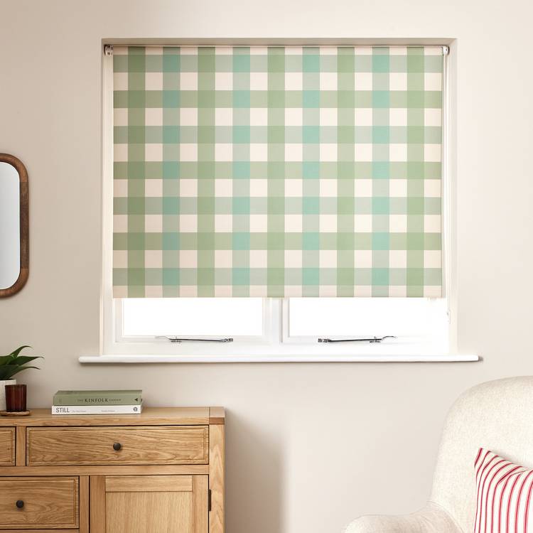 Argos Home Check Blackout Green Roller Blind - 180cm 0
