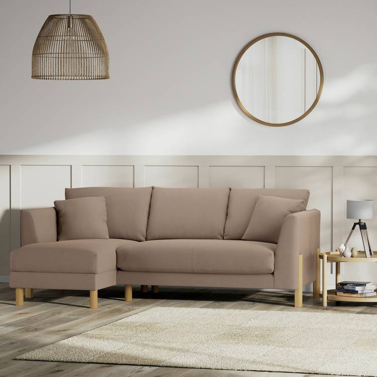 Habitat Aston Left Hand Corner Sofa - Biscuit - Ash Leg 0