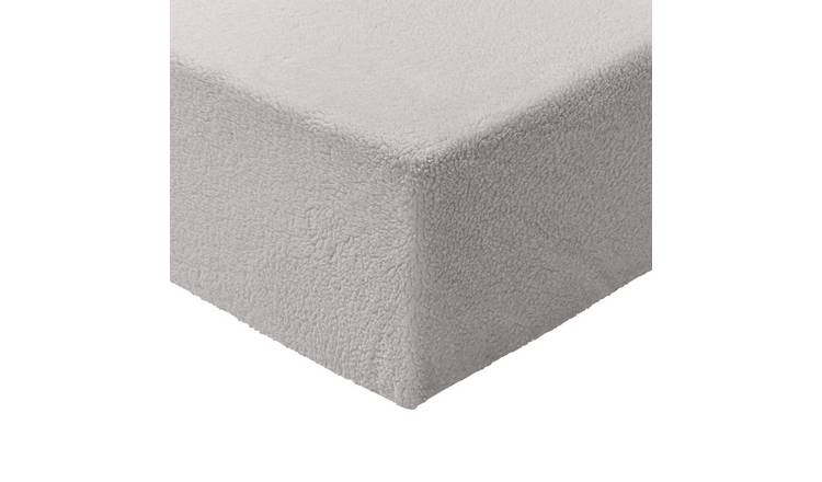 Argos Home Fleece Grey Fitted Sheet - Superking