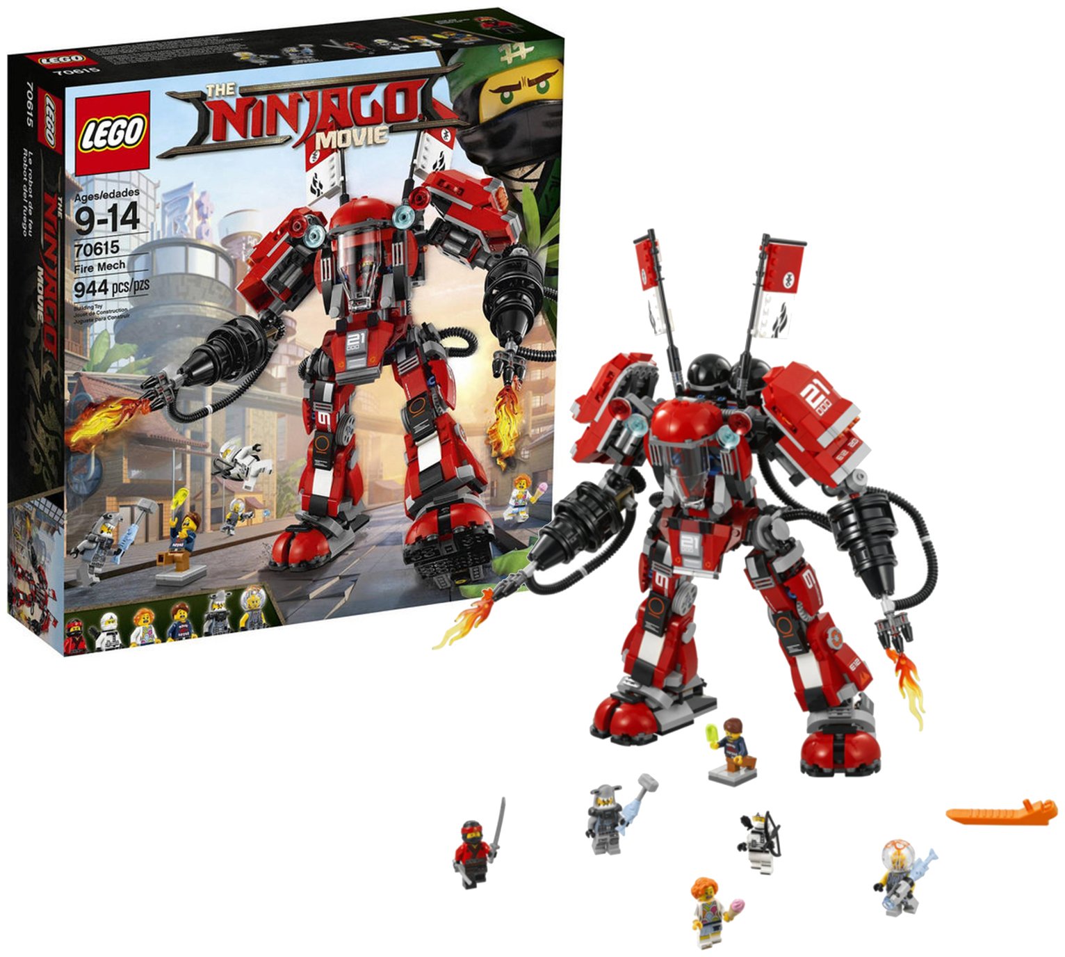 Lego ninjago movie fire best sale mech 70615