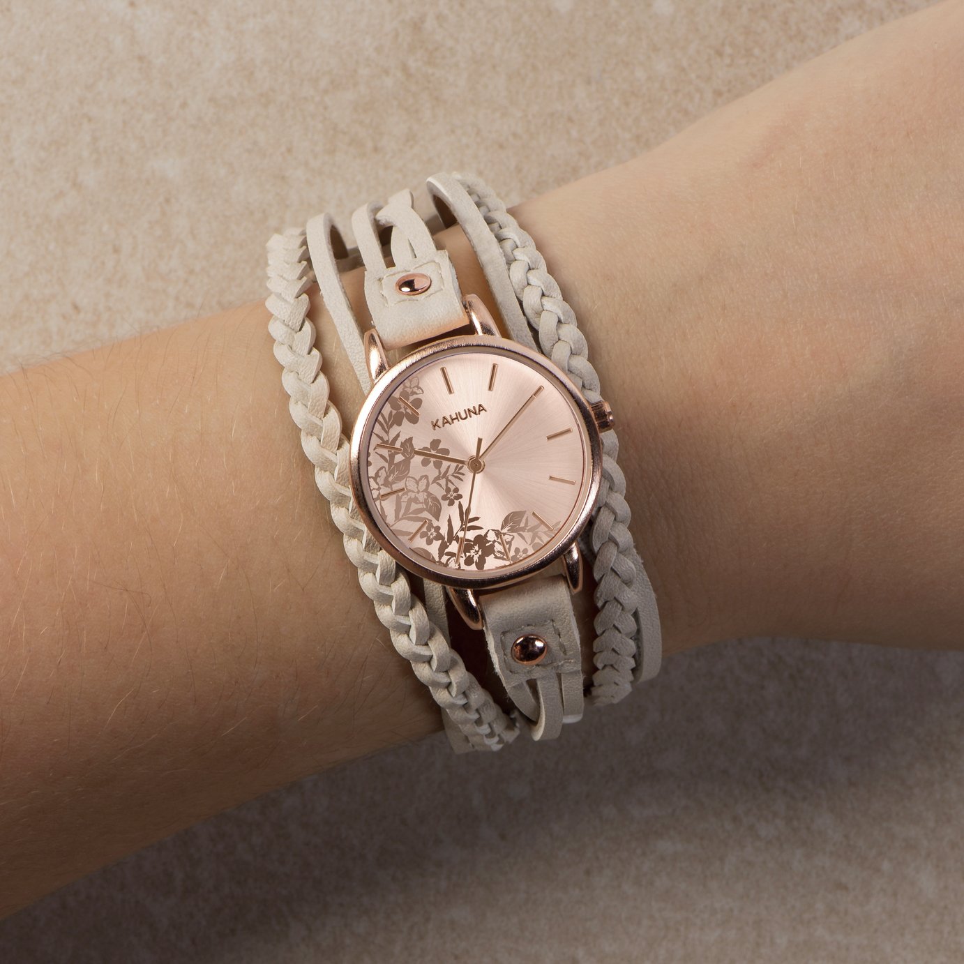Kahuna Ladies' Rose Gold Dial with Cream Multi Strap Watch Reviews