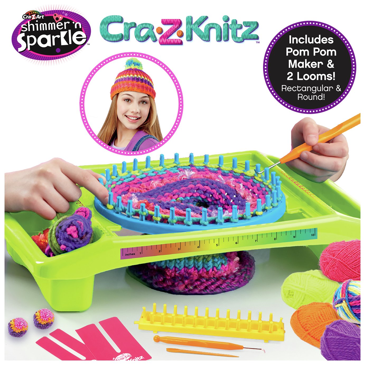 Shimmer & Sparkle Cra Z Knits Ultimate Neon Knitting Station