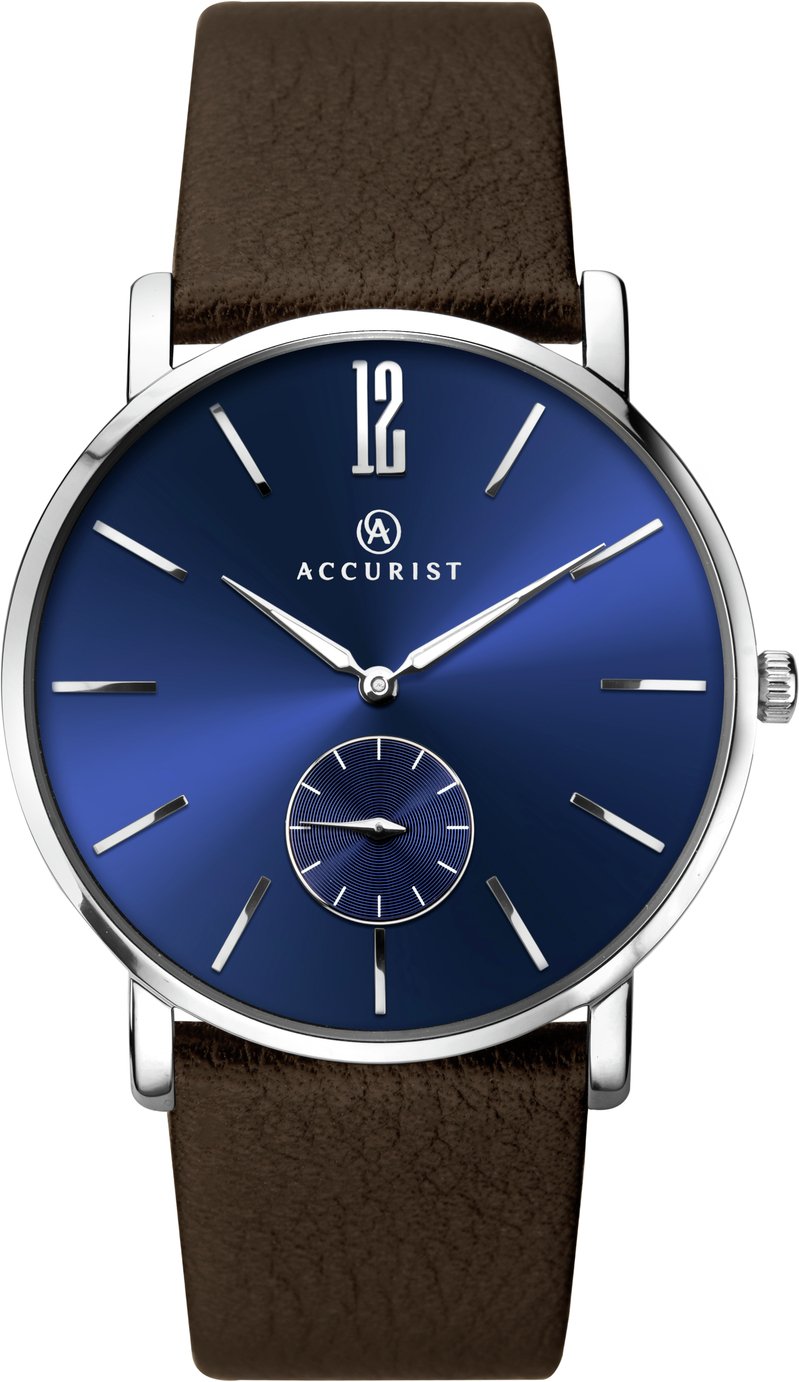 | Argos | Accurist Men's Blue Dial Brown Strap Watch