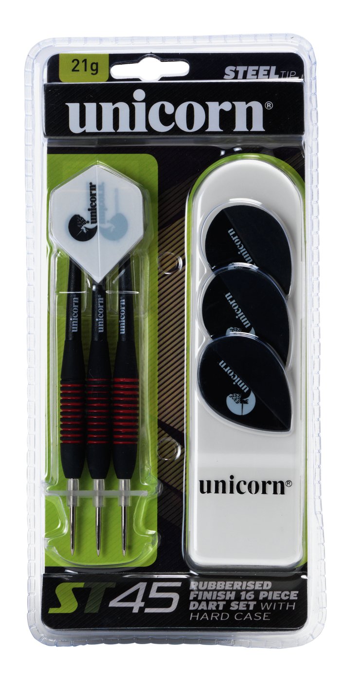 Unicorn ST45 21g Rubberised Steel Darts Set - 16 Piece