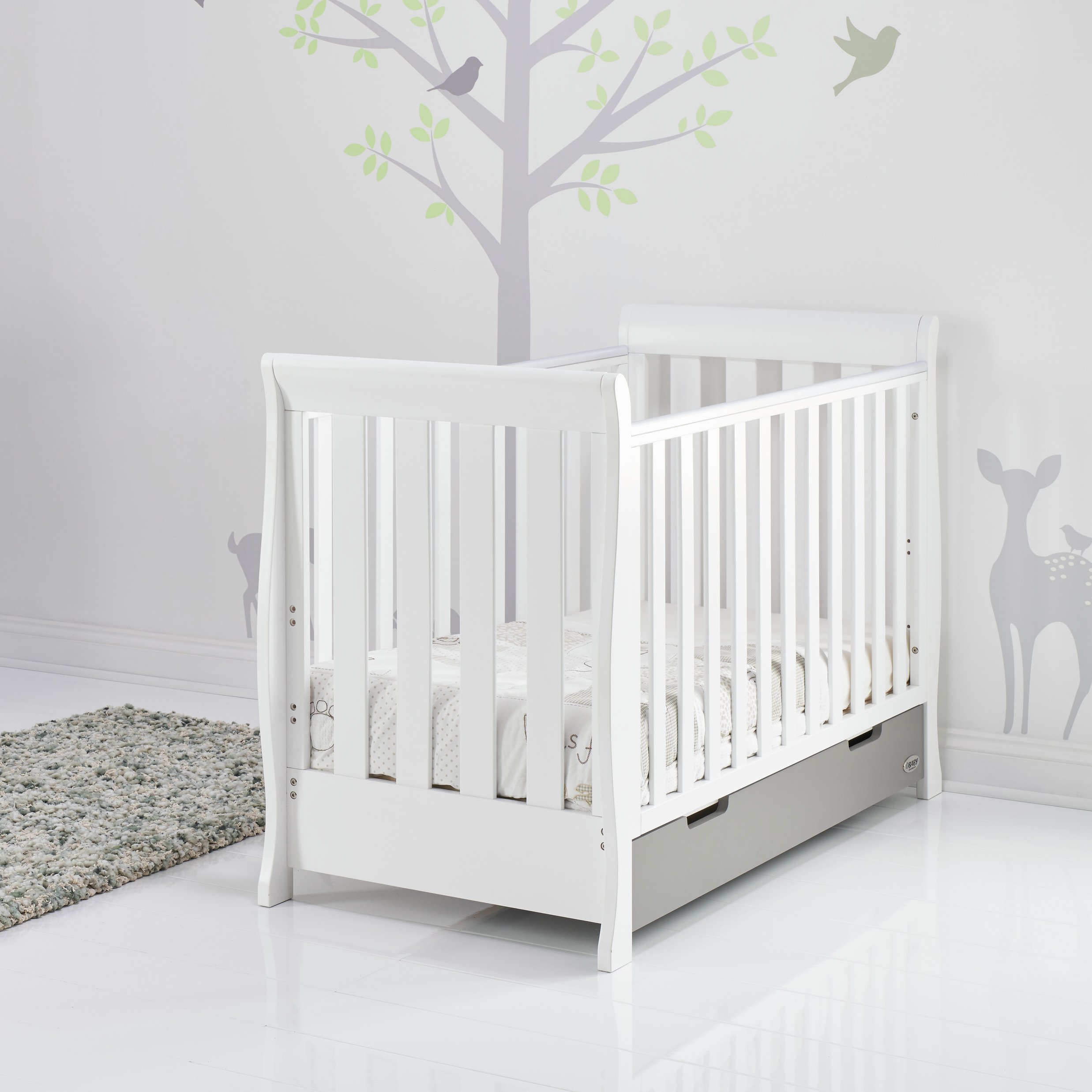 obaby stamford mini cot bed white