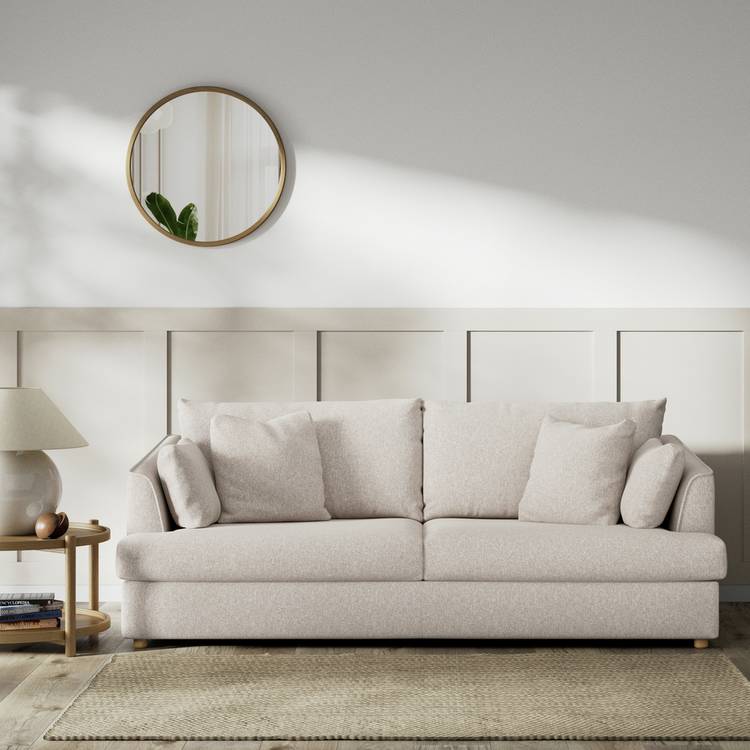 Habitat Holmfirth Fabric 3 Seater Sofa Bed - Natural-Ash Leg 0