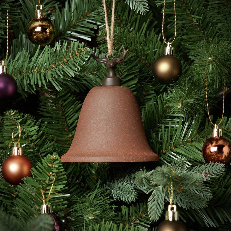 Habitat Metal Stag Cap Bell Christmas Tree Decoration -Brown 0