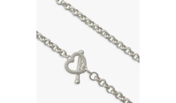 Buy Revere Sterling Silver Heart Shaped T Bar Necklace Womens necklaces Argos