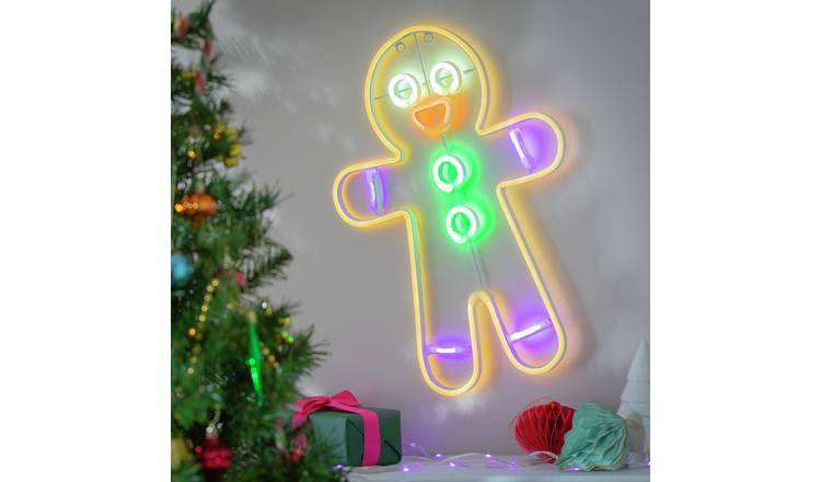 Habitat Neon Effect Gingerbread Shaped Christmas Lights