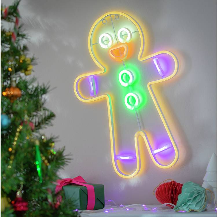 Habitat Neon Effect Gingerbread Shaped Christmas Lights 0