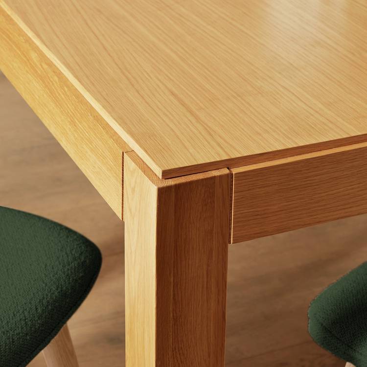 Habitat Drio Extending Oak Dining Table & 4 Green Chairs 0